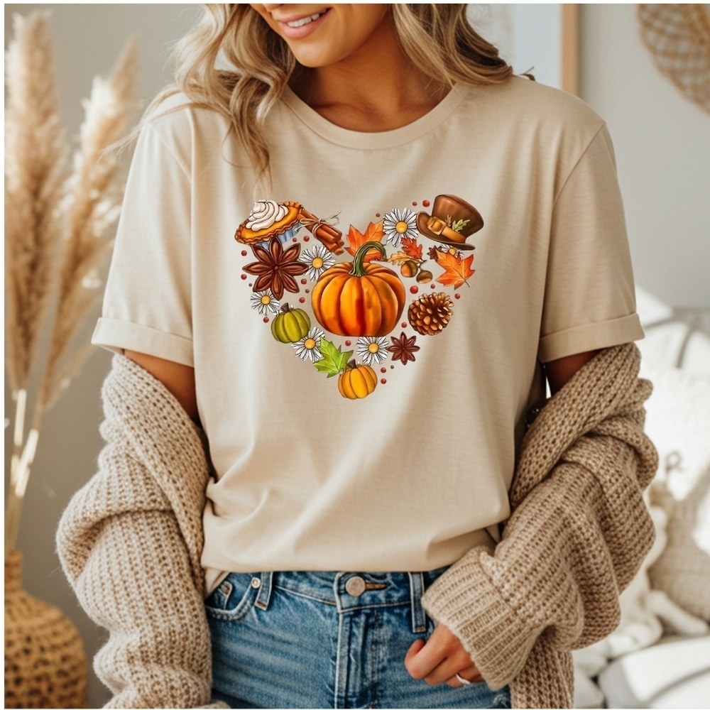 Heart Shape Made Of Fall Items T-Shirt.